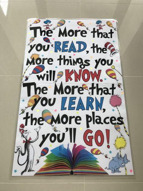 This is my favourite Dr Seuss quote and decided to create a large bulletin board display to help inspire and encourage my students to want and LOVE reading.  Instagram - https://www.instagram.com/learnlovegrow/ Large Bulletin Board, Classroom Display Ideas, Favourite Quote, Dr Seuss Quotes, Seuss Quotes, Classroom Display, Board Display, Bulletin Board Display, Classroom Displays