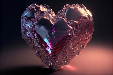 Crystal Heart Art, Elastic Heart, Heart 3d, Beautiful Hearts, About Heart, Brittle Nails, 3d Crystal, Love Shape, 3d Heart