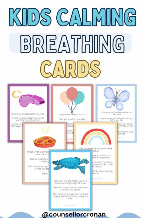 Mindful Breathing Cards, Mindfulness Breathing Cards, Breathing Cards, Mindful Breathing, Calming Corner, Card Workout, School Social Worker, Calm Down Corner, Restorative Justice