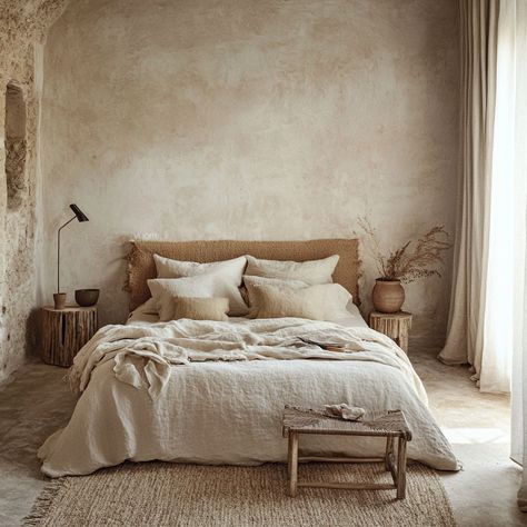 Designed with the timeless beauty of Wabi-Sabi, this bedroom embraces imperfection and natural simplicity. Earthy textures, muted tones, and organic elements come together to create a tranquil space that feels effortlessly serene for our client! 🌿✨ Letting nature and minimalism speak for themselves. Follow @vyomnelle for more 🌼 We provide one-on-one consultations and E-design services. Book now 📞 Send your queries on 💌 vyomnelle@gmail.com #visual #visualart #digitalart #setdesign #rendertre... Bedroom Ideas No Bed Frame, Boho Eclectic Bedroom, Neutral Color Bedroom, Wabi Sabi Bedroom, Wabi Sabi Home Decor, Room Ideas For Men Bedroom, Natural Bedroom Decor, Natural Bedroom, Boho Style Bedroom