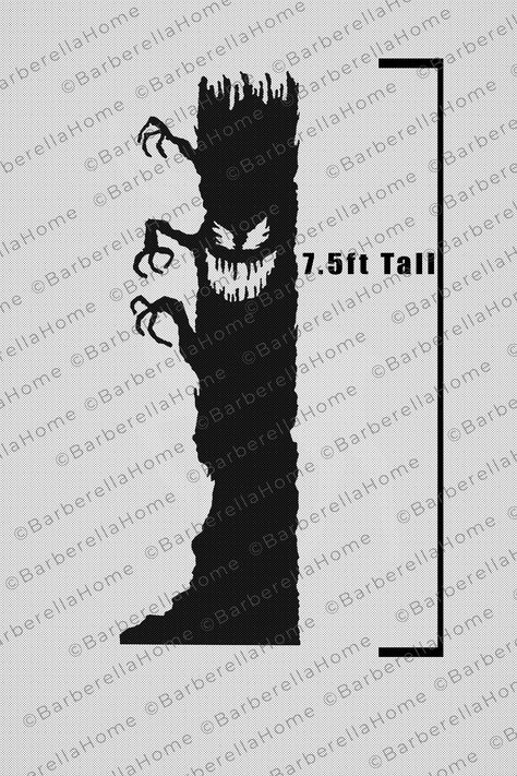 This listing is for a 34-page DIGITAL FILE that you can print from home to make the Spooky tree wood silhouette cutout in the Cemetery Display for your Halloween decor. Once completed, the spooky tree will stand about 7.5ft tall. This PDF includes 34 pages: 2 instructional pages, 1 overall quick view page to help you layout the template, and 31 template pages. You will print the template pages, build the template as if it were a puzzle, trace it onto the plywood (not supplied), cut the Spooky tr Halloween Wood Silhouettes, Diy Spooky Tree, Halloween Silhouettes Templates, Spooky Tree Silhouette, Wood Silhouette, Halloween Template, Haunted Tree, Silhouette Decor, Halloween Yard Art