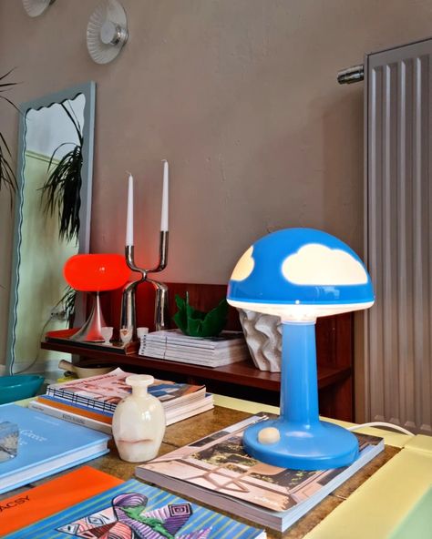 Funky Desk, Funky Desks, Pop Decor, Mushroom Lamps, Funky Pop, Future Apartment Decor, London Flat, Mushroom Lamp, Kitchen Set