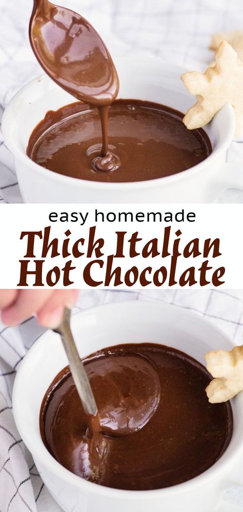 Thick Vegan Hot Chocolate, Ultimate Hot Chocolate, Italian Hot Chocolate Crockpot, Italian Hot Cocoa, Thick Italian Hot Chocolate, Italian Hot Chocolate Recipe Video, Single Serve Hot Chocolate, Thick Hot Chocolate Recipe, Fancy Hot Chocolate