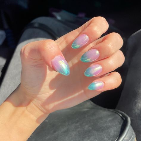 Summer Nails Chrome, Cute Summer Nail Ideas, Little Mermaid Nails, Ombre Chrome Nails, Beach Goddess, Evil Eye Nails, Cute Summer Nail Designs, Chrome Nail Art, Summer Nail Designs