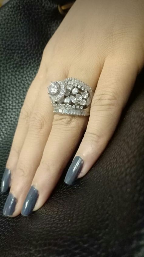 Chandi Ring Design For Women, Fancy Diamond Rings For Women, Modern Diamond Rings Design Unique, Custom Diamond Engagement Rings, Fancy Diamond Ring, Ring Jewellery Design, Diamond Jewelry Set, Fancy Jewelry Necklace, Diamond Earrings Design