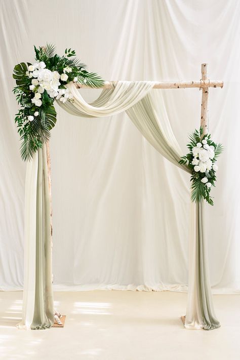 This arch decoration set contains floral arrangements and polyester drapes. Design for your wedding ceremony backdrop, wedding aisle archway decoration, sweetheart table flower decor, bride's and groom's chair back decor. Suitable size for arch: 5ft x 6ft arch (as photo shown). READY TO USE. Designed on a flexible base Flower Arch Decor, Table Flower Decor, Sweetheart Table Flowers, Alter Flowers, Wedding Photo Walls, Flower Swag, Greenery Wedding Decor, Arch Decor, Photo Backdrop Wedding