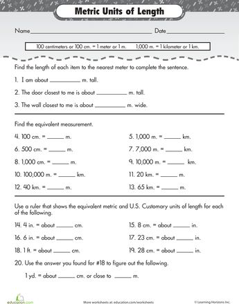 Worksheets: Units of Measurement: Metric Length Metric System Conversion, Medical Math, Converting Metric Units, Measurement Word Problems, Converting Units, Measurement Worksheets, Grade 6 Math, Free Printable Math Worksheets, Math Answers