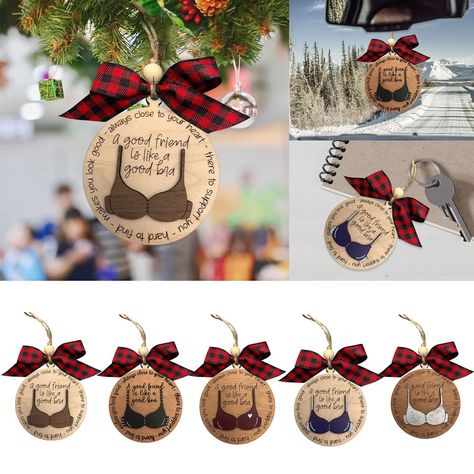 Friendship Ornaments, Christmas Gifts To Make, Mirror Pendant, Unique Christmas Trees, Car Rearview Mirror, Teacher Christmas Gifts, Teacher Christmas, Good Friends, Christmas Love