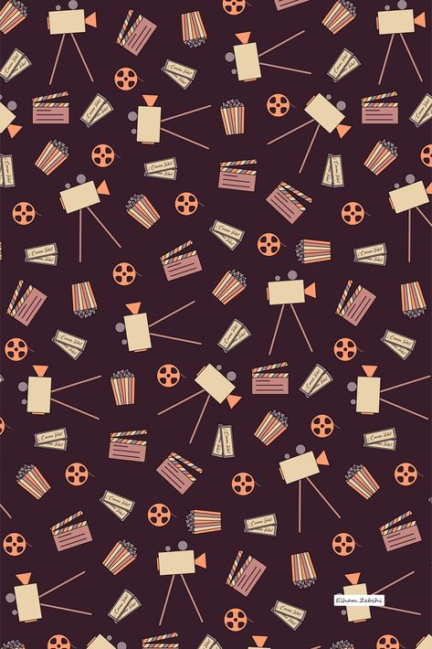 Movie Night Wallpaper, Cinema Wallpaper Backgrounds, Movie Background Aesthetic, Kino Wallpaper, Popcorn Background, Cinema Theme, Live Background, Movie Background, Office Stickers