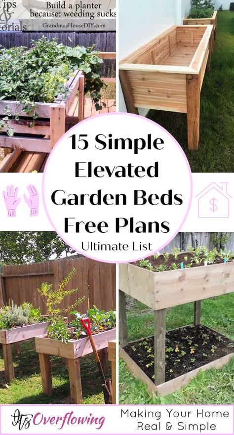 15 Simple Elevated Garden Beds You Can Easily Build Diy Raised Flower Bed Planter Boxes, Raised Herb Beds Diy, Build Raised Garden Bed Easy Diy, Raised Tomato Beds Planter Boxes, Standing Garden Boxes Diy, Plans For A Raised Garden Bed, Above Ground Herb Garden, How To Build A Raised Garden Bed Diy Planter Boxes, Raised Garden Beds With Legs Diy