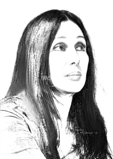 Cher Portrait, Cher Children, Sonny Cher, Celebrity Drawings, Singing Voice, Celine Dion, Charcoal Drawing, American Singers, The Goddess