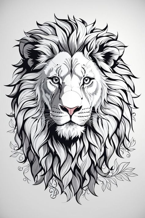 Mandala Lion Tattoo, Lion Stencil, Animal Stencil Art, Lion Art Tattoo, Easy Graffiti Drawings, Lion Sketch, Lion Tattoo Sleeves, Lion Head Tattoos, Lion Artwork