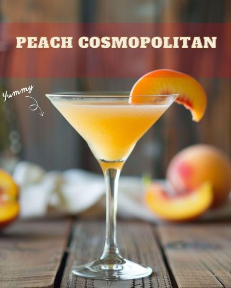 Peach Schnapps Drinks, Fruity Rum Drinks, Peach Cocktail Recipe, Cosmopolitan Drink, Cosmopolitan Recipe, Christmas Cocktails Easy, Peach Cocktail, Cocktail Drinks Alcoholic, Vodka Cocktails Recipes