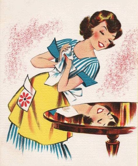 Vintage Housewife, Happy Housewife, Mid Century Illustration, Retro Housewife, Vintage Life, Retro Illustration, Vintage Cards, Vintage Ads, Vintage Images