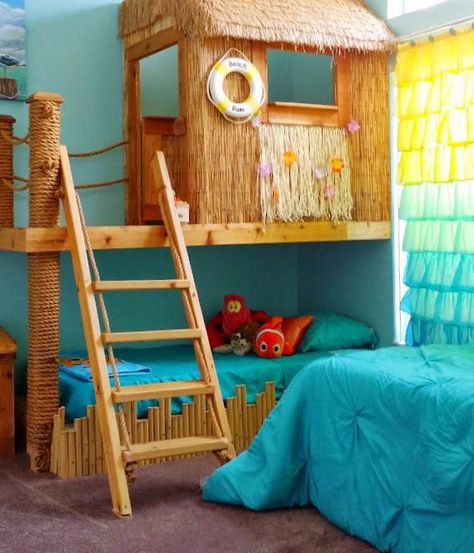 15 Magical Disney Inspired Bedrooms — Alphadorable | Custom nursery art and decor Disney Bedrooms, Mermaid Bedroom, Ocean Room, Barrel Room, Mermaid Room, Childrens Bedroom, Disney Rooms, Water Bed, Boys Bedrooms