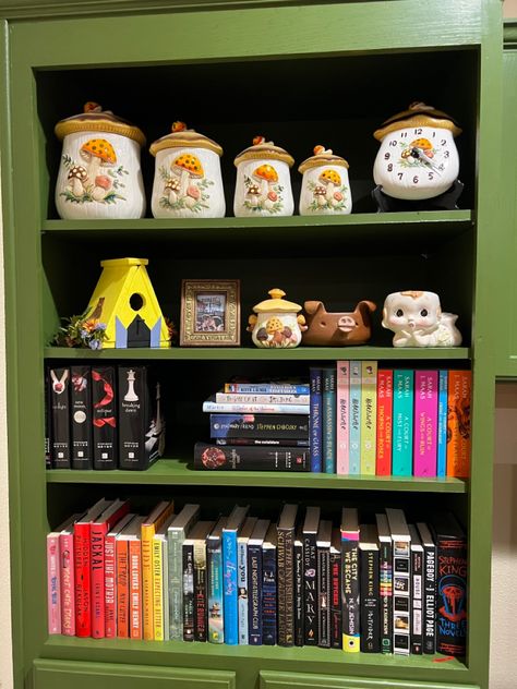 Maximalist Bookshelf, Maximalism, House Colors, Bookstore, Bookshelves, House Decor, Basement, Right Now, Home Design