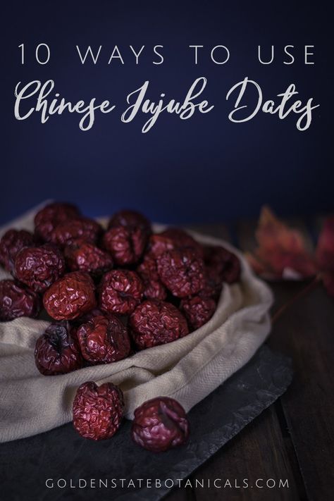 10 creative ways to use Chinese jujube dates in your food! These are fabulous digestive tonics. Who says taking our medicine has to be difficult?! | Herbalist Stephanie McCann at Golden State Botanicals Jujube Tea, Jujube Fruit, Chinese Vegetables, High Protein Low Carb Recipes, Date Recipes, Food Substitutions, Dehydrated Food, Chinese Dishes, Dehydrator Recipes