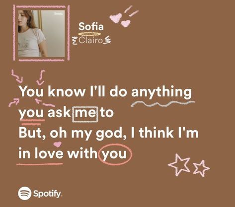 Clairo | Sofia | Spotify Lyrics Sofia Lyrics, Sofia Song, Meaningful Lyrics, Song Lyric Quotes, Favorite Lyrics, Lyrics Aesthetic, Just Lyrics, Oh My God, My God