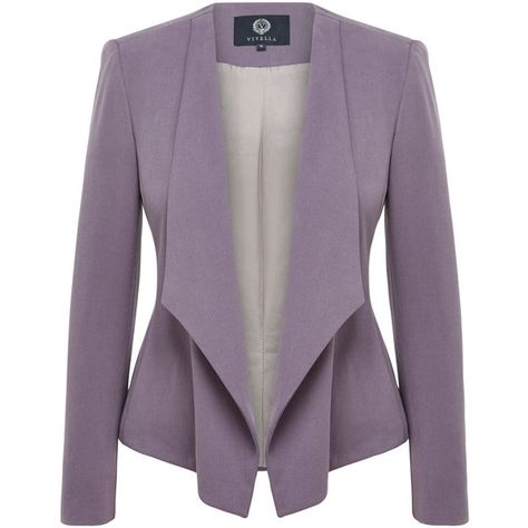 Viyella Waterfall Tencel Jacket ($66) ❤ liked on Polyvore featuring outerwear, jackets, blazers, clearance, lavender, purple jacket, lavender blazer, viyella, purple blazer jacket and waterfall jackets Smokey Lavender, Waterfall Blazer, Lilac Blazer, Molten Gold, Waterfall Jacket, Purple Blazer, Hills And Valleys, Plus Size Blazer, Soft Dramatic