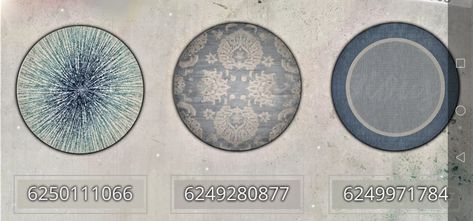 Round Rug Decal Bloxburg, Carpet Decals, Bloxburg Round Carpet Decal Codes, Bloxburg Circle Rug Decal Codes, Carpet Decals Bloxburg, Bloxburg Rug Decal Codes, Blue Round Rug, Hotel Penthouse, Circular Rugs