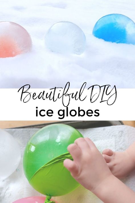 Frozen Ice Balls Water Balloons, Ice Balloons Frozen Water, Ice Balls Made With Balloons, Water Balloon Igloo, Balloon Ice Balls, Ice Balloons, Frozen Water Balloons, Making Snow Globes, Dry Ice Experiments