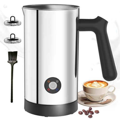 PRICES MAY VARY. 4 in 1 Milk Frother and Steamer: The Casimhu SHMF003 is a 4-in-1 electric milk frother, perfect for personal and home barista enthusiasts. Create thick warm foam, light warm foam, cold foam, and warm milk with ease. Ideal for cappuccinos, lattes, and more, this powerful 500W milk frothers delivers professional-grade froth in about 2 minutes Effortless Operation and Quiet Performance: The Casimhu milk frother offers easy one-touch operation and quiet performance. Electric milk fo Milk Steamer, Coffee Lattes, Milk Warmer, Home Barista, Milk Foamer, Electric Milk Frother, Cold Foam, Xmas List, Frothing Milk