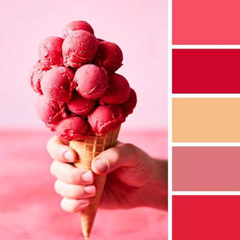 Raspberry Sorbet, Ice Cream Cone, Color Pallets, Raspberry, Ice Cream, Cream, Color