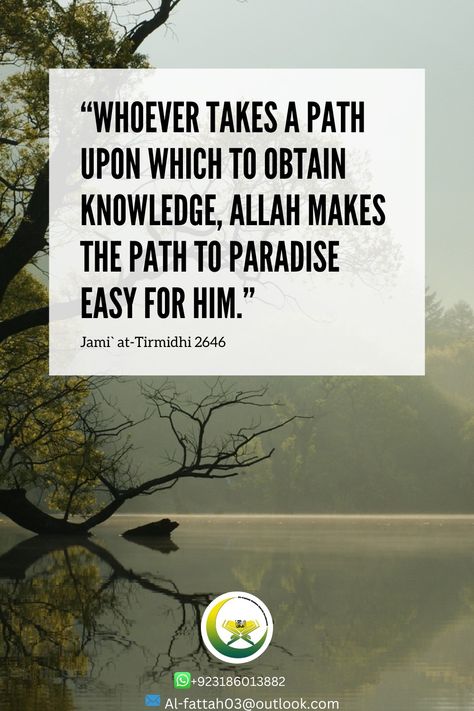 Hadith about Knowledge Seek Knowledge Quotes, Seeking Knowledge In Islam, Seeking Knowledge, Prophet Muhammad Quotes, Hadith Of The Day, Pinterest Quotes, Muhammad Quotes, Hadith Quotes, Allah Love