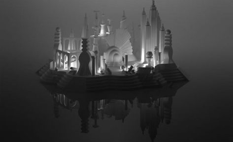 'Imaginary View' by Dan Tobin Smith and Rachel Thomas, London | Wallpaper* Rachel Thomas, London Wallpaper, Floating City, London Photographer, Wallpaper Magazine, Surrealism Photography, Fantasy Places, Scene Design, Stage Set