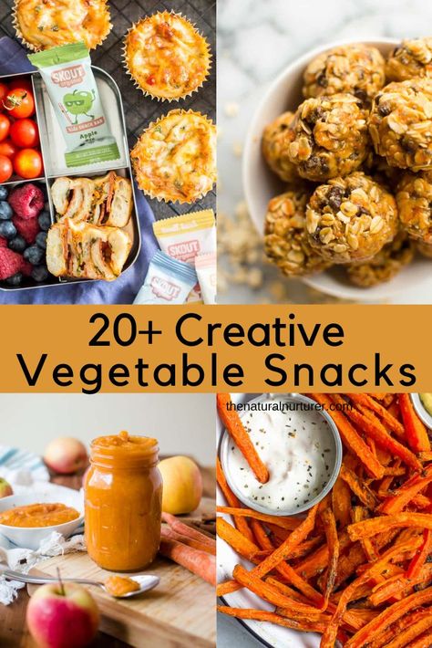 The Natural Nurturer, Vegetable Snack Ideas Healthy, Vegetable Snacks For Work, Snackable Veggies, Hidden Veggie Snacks, Vegetable Snacks Healthy, Veggie Snacks On The Go, Veggie Snacks For Toddlers, Snacks With Vegetables