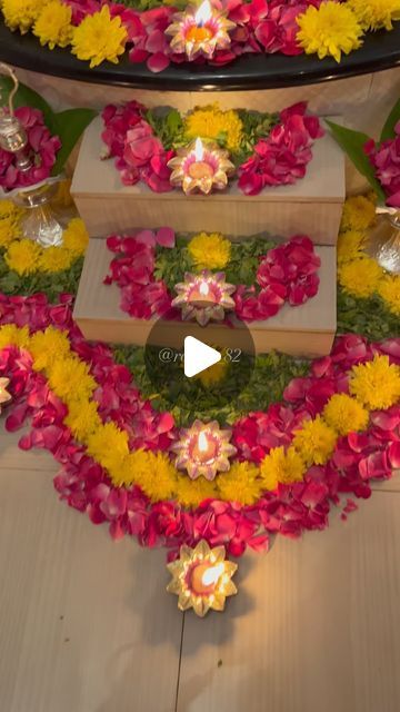 Mahalakshmi Decoration Ideas, Satyanarayana Pooja Decoration Ideas, Pooja Decoration, Padma Lakshmi, Festival Decor, April 4, Decoration Ideas, Good Morning, Festival