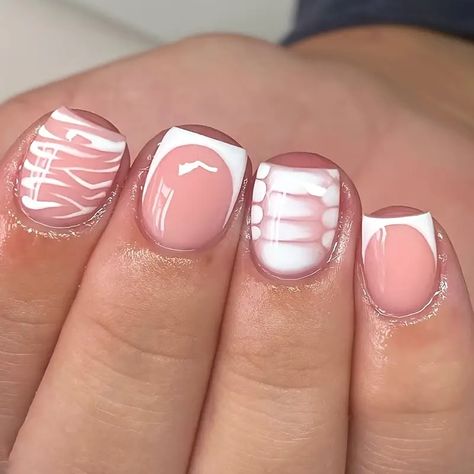 Glossy Short Square Nails White French Tip Press Nails - Temu Ballet Nails, Nagel Tips, Short Square Nails, White Acrylic Nails, Fake Nails With Glue, Nail Patterns, Nailed It, Nail Art Hacks, False Nail