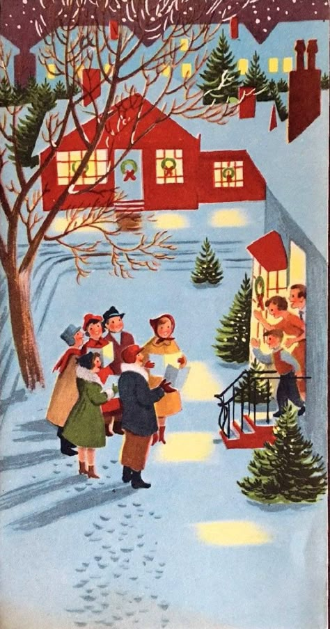 How To Draw People, Draw People, Vintage Christmas Images, People Walking, Christmas Gifts For Boyfriend, Old Fashioned Christmas, Christmas Past, Christmas Scenes, Vintage Christmas Cards