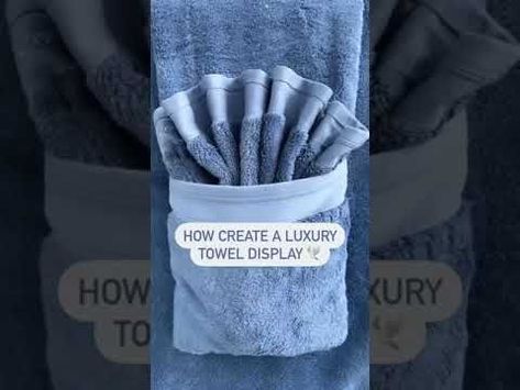 Fold Towels Like Hotel, Fold Towels For Display, How To Fold Bath Towels, Folding Bathroom Towels, Roll Bath Towels, Folding Bath Towels, Hand Towel Folding, How To Roll Bath Towels, Bathroom Towels Display