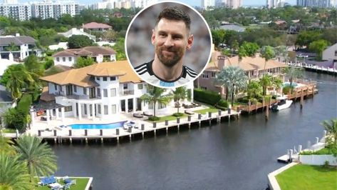 Lionel Messi Just Scored a Chic Waterfront Mansion in South Florida Lionel Messi House, Waterfront Mansion, Gold Light Fixture, Soccer Star, Makeup Area, Sunny Isles Beach, Intracoastal Waterway, Sunny Isles, Robb Report