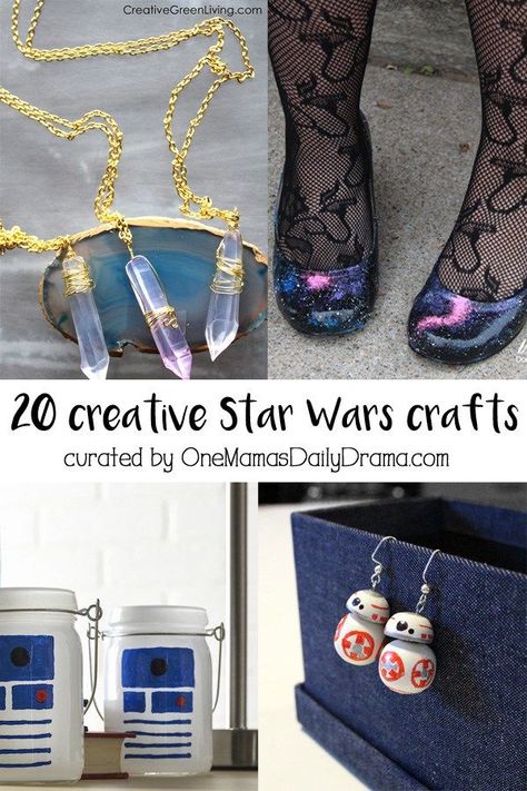 20 creative Star Wars crafts for adults / curated by One Mama's Daily Drama // Turn "The Last Jedi" release into a Star Wars celebration! This roundup of over a dozen Star Wars crafts will inspire you with easy projects you can DiY. Diy Star Wars Gifts, Diy Starwars, Disney Crafts For Adults, Daily Drama, Diy Geek, Star Wars Cupcakes, Disney Diy Crafts, Geek Diy, Geeky Craft