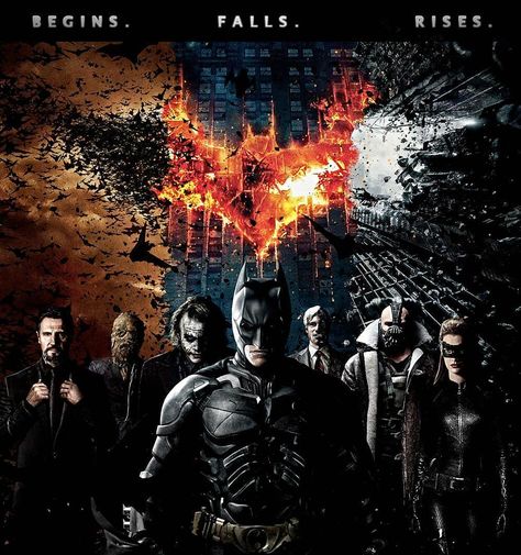 12 years ago #TheDarkKnight released and became the first comic book movie to hit $1 Billion. What's your favorite film from the Dark Knight Trilogy? Trilogy Poster, Batman Trilogy, Batman Movie Posters, Dark Knight Trilogy, Der Joker, Marvel Knights, The Dark Knight Trilogy, Dark Knight Rises, Batman Poster