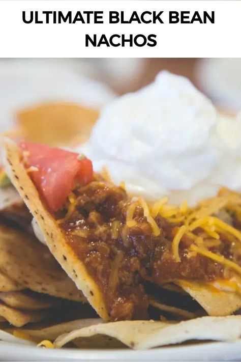 Ultimate Black Bean Nachos Turkey Nachos Recipe, Black Bean Nachos, Turkey Nachos, Cheesy Turkey, Chicken Black Beans, Turkey Mince Recipes, Bean Nachos, Minced Meat Recipe, Ground Meat Recipes