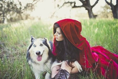 Red Riding Hood Wedding, Red Riding Hood And Wolf, Hood Wedding, Wolf Couple, Red Riding Hood Wolf, Character And Setting, Fairytale Photography, Fairytale Fantasies, She Wolf