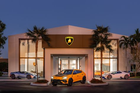 Lamborghini Dealership, Southern Florida, Car Showroom, Automotive News, German Cars, West Lake, Design Aesthetic, Corporate Design, Global Market