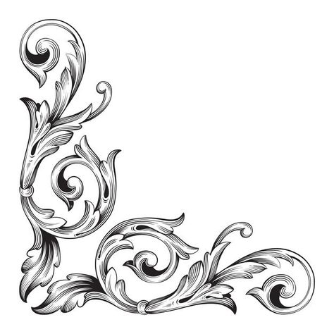 Discover thousands of Premium vectors available in AI and EPS formats Scroll Ornament, Floral Engraving, Filigree Tattoo, Baroque Decor, Art Alevel, Elements Tattoo, Baroque Frames, Ornament Drawing, Baroque Ornament