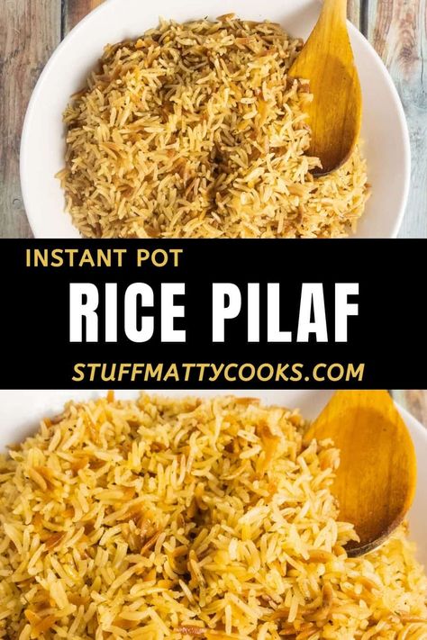 Flavoured Rice Instant Pot, Instant Pot Persian Rice, Insta Pot Rice Pilaf, Instant Pot Rice Pilaf Recipes, Instapot Rice Pilaf, Rice Pilaf Recipe Easy Instant Pot, Orzo Instant Pot, Rice Pilaf Instant Pot, Ip Rice