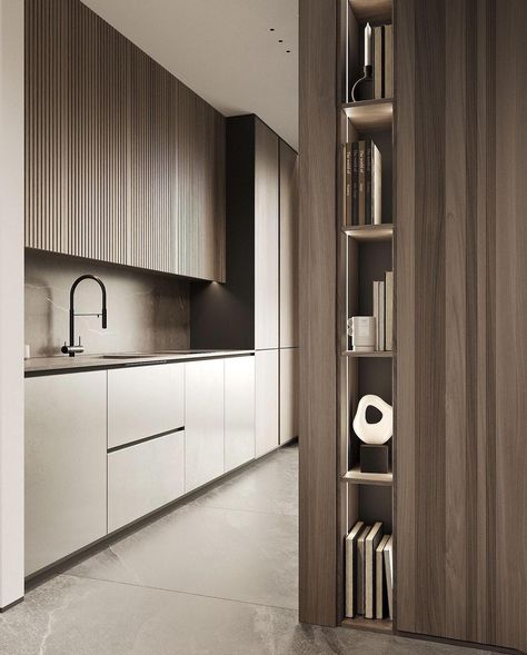 Minimalist Kitchen Cabinets, Vstupná Hala, Elegant Kitchen Decor, Modern Wood Kitchen, Kitchen Cabinetry Design, Kitchen Interior Design Decor, Cabinetry Design, Modern Kitchen Cabinets, غرفة ملابس