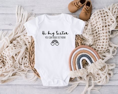 Bestie Onesies, Future Besties Onesie, Telling Your Sister Your Pregnant, Big Sister Onesie, Cheap Onesie With Letter Print For Pregnancy Announcement, Big Sister To Be, White Onesie, Baby Coming, Little Brother