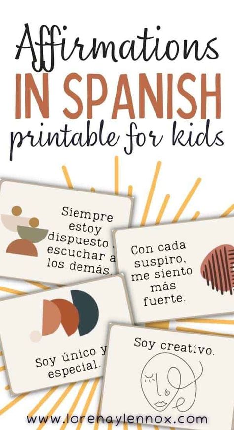 40 Printable Positive Affirmations in Spanish To Boost Your Child's Self-Esteem Spanish Positive Affirmations, Spanish Affirmations, Spanish Homeschool, Printable Positive Affirmations, Multicultural Classroom, Spanish Flashcards, Spanish Printables, Kids Affirmations, Whole Brain Child