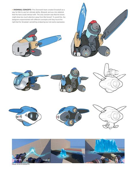 Mei Snowball Concept from Overwatch Overwatch Robot, Mode Cyberpunk, 귀여운 음식 그림, Drones Concept, Drone Design, Arte Robot, Spaceship Concept, Spaceship Design, Game Concept Art