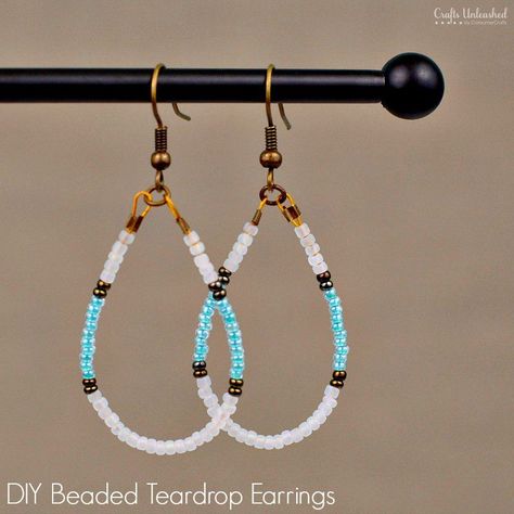 Diy Beaded Earrings, Seed Bead Tutorials, Motifs Perler, Beaded Earrings Diy, Earrings Teardrop, Seed Bead Tutorial, Earring Tutorial, Homemade Jewelry, Cool Ideas