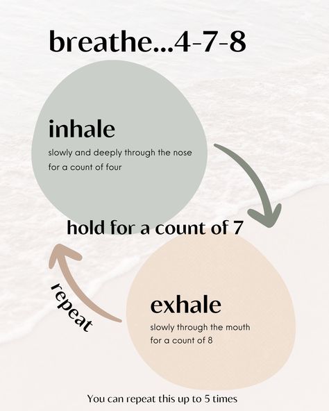 Take a Deep Breath: Introducing the 4-7-8 Breathing Technique 🌬️⁣⁣ Feeling stressed or overwhelmed? It's time to tap into the power of your breath. 🧘‍♀️✨ Let me introduce you to the 4-7-8 breathing technique – a simple yet powerful practice to calm your mind and soothe your soul. Breath Work Aesthetic, 4 7 8 Breathing Technique, Ocean Breath, Breathe Work, Breath Quotes, Breath Work, Calming Techniques, Wellness Centre, Sound Bath