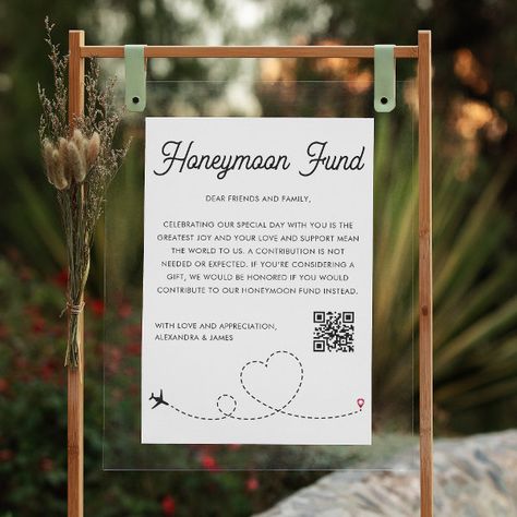 Modern Honeymoon Fund QR Code Wishing Well Poster Wishing Well Sign, Wedding Honeymoon Fund, Honeymoon Fund Sign, Wishing Well Wedding, Wedding Gift Signs, Wedding Fund, Honeymoon Fund, Wedding Honeymoon, Wedding Money