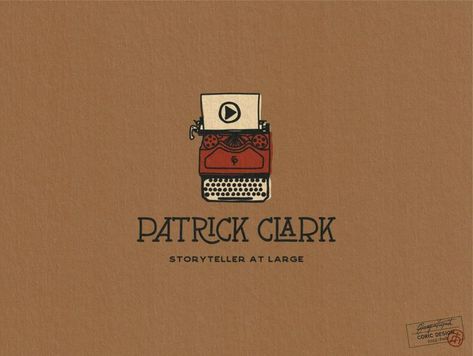 Logo Concept for Patrick Clark Cinematography Typewriter Logo Design, Typewriter Logo, Wordmark Logo Typography, Logo Inspiration Vintage, Small Business Logo Design, Hand Drawn Logo Design, Retro Typewriter, Brand Values, Sole Proprietorship